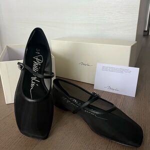 3.1 Phillip Lim Black Flats with Square Toe
